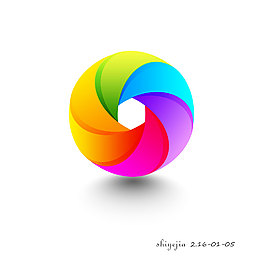 多彩圓環logo設計