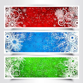 彩色雪花banner矢量素材