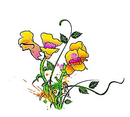 水彩花朵葉子背景