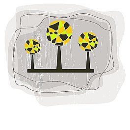 卡通抽象樹