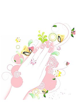 手勢(shì)花卉矢量素材