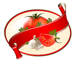 矢量蔬菜標(biāo)貼
