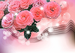 夢幻花紋背景素材