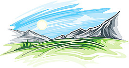 山坡高山背景