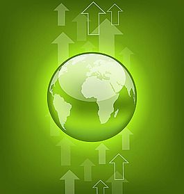 綠色地球和箭頭