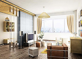 現(xiàn)代簡約小客廳3d模型