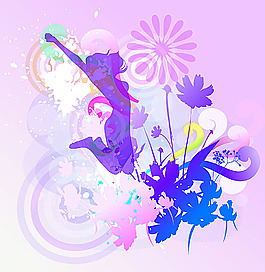 時(shí)尚花紋夢(mèng)幻背景