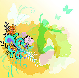 時(shí)尚鮮花與夢(mèng)幻背景