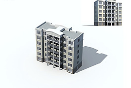 現代新式住宅小區建筑3D模型圖