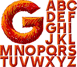 紅色卡通字母設(shè)計(jì)