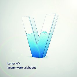 玻璃立體字V