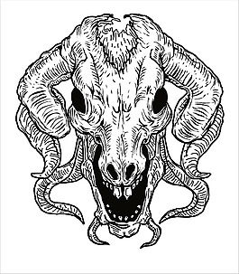 矢量動物頭骨設計