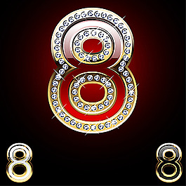 钻石8数字素材