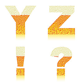 矢量金色氣泡字母