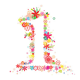 矢量花朵字體