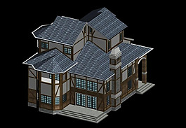 MAX獨棟多層別墅3D模型