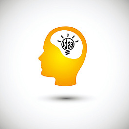 發(fā)光的創(chuàng)意燈泡人腦