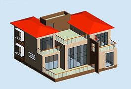 MAX獨棟多層別墅3D模型