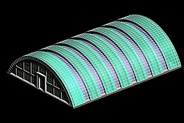 半圓形建筑3d模型