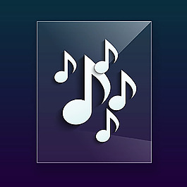 白色音符音樂海報