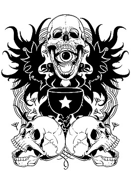 骷髏插畫印花圖案