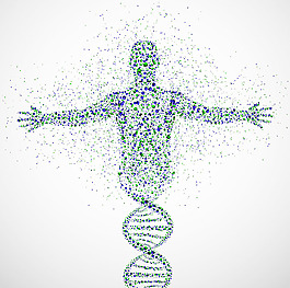 分子組成的人物與雙螺旋