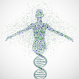 分子組成的人物與雙螺旋