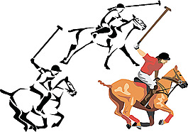 卡通馬球運動員