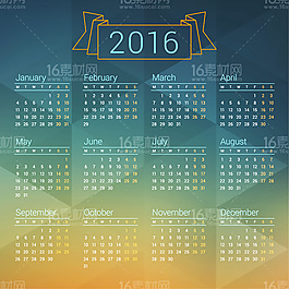 2016年月歷