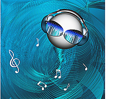 曲線音符和機器人
