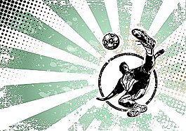 放射線與踢足球的人物