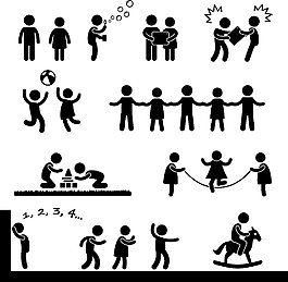玩游戲的人物剪影