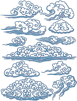 手繪藍(lán)色祥云