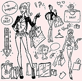 購物時尚美女素材