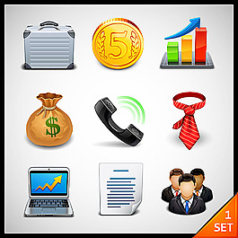 商務金融圖標按鈕