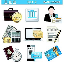 商務金融圖標按鈕