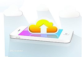 智能手机与云计算图标