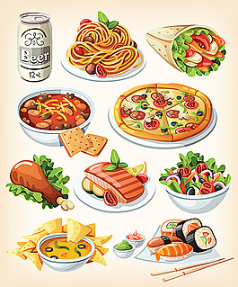 矢量國外美食