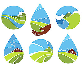 綠色田野風景logo