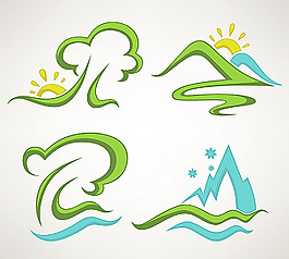 卡通树木logo设计