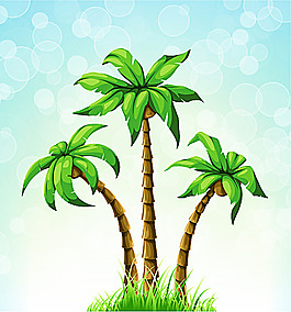 夏日椰子樹矢量素材