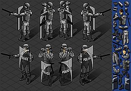 卡通防暴警察