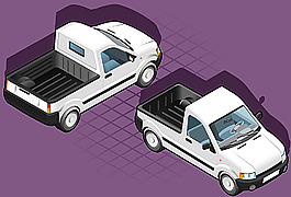 矢量皮卡車