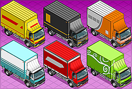 送货车,车辆免费可商用货车结构图卡通货车重卡设计搬运货物的货车