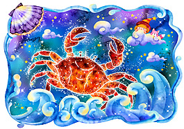 手繪12星座巨蟹座