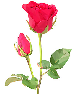 紅色玫瑰花矢量