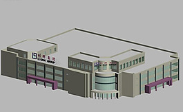 MAX時尚現(xiàn)代風格公共建筑3D模型素材