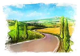 水墨畫(huà)自然風(fēng)景