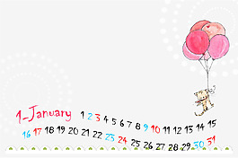 2016年兒童臺(tái)歷1月