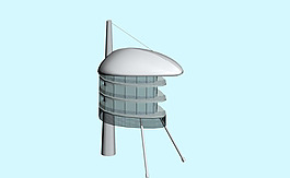MAX現(xiàn)代雞蛋殼式建筑3D模型圖